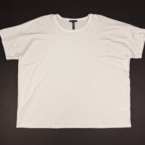 Eileen Fisher Viscose Blend Boxy Top - White Size Large